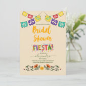 Fiesta Colorful Blume Brautparty Einladung (Stehend Vorderseite)