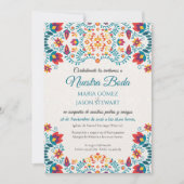 Fiesta Colorful Botanical Floral Spanish Wedding Einladung (Vorderseite)