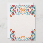 Fiesta Colorful Botanical Floral Spanish Wedding Einladung (Rückseite)