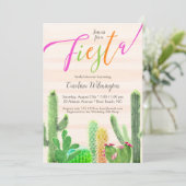 Fiesta Colorful Cactus succulents Brautparty Einladung (Stehend Vorderseite)