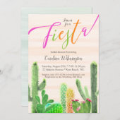 Fiesta Colorful Cactus succulents Brautparty Einladung (Vorne/Hinten)