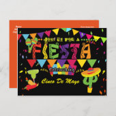 Fiesta Colorful Cinco Einladungspostkarte (Vorne/Hinten)