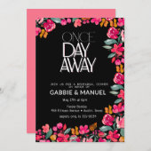 Fiesta Colorful Floral Black Probe Dinner Einladung (Vorne/Hinten)