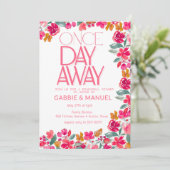 Fiesta Colorful Floral Black Probe Dinner Einladung (Stehend Vorderseite)