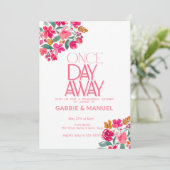 Fiesta Colorful Floral Black Probe Dinner Einladung (Stehend Vorderseite)