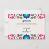 Fiesta Colorful Floral Botanical Spanish Wedding Dankeskarte (Vorderseite)