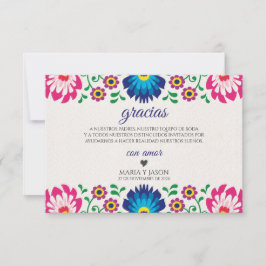 Fiesta Colorful Floral Botanical Spanish Wedding Dankeskarte