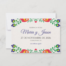 Fiesta Colorful Floral Botanical Spanish Wedding Save The Date