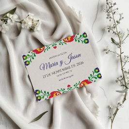 Fiesta Colorful Floral Botanical Spanish Wedding Save The Date
