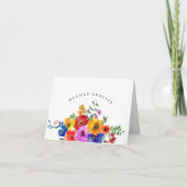 Fiesta Colorful Floral Mexiko Spanische Hochzeit Dankeskarte (Vorderseite)