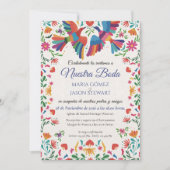 Fiesta Colorful Floral Modern Boda Spanish Wedding Einladung (Vorderseite)