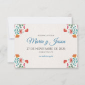 Fiesta Colorful Floral Modern Boda Spanish Wedding Save The Date (Vorderseite)