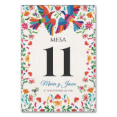 Fiesta Colorful Floral Modern Boda Spanish Wedding Tischnummer (Vorderseite)
