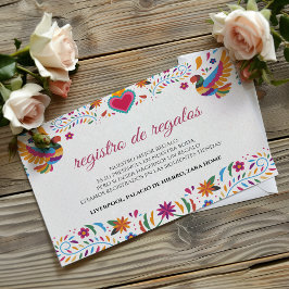 Fiesta Colorful Flowers Botanical Spanish Wedding Begleitkarte