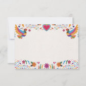 Fiesta Colorful Flowers Botanical Spanish Wedding RSVP Karte (Rückseite)