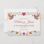 Fiesta Colorful Flowers Botanical Spanish Wedding Save The Date (Vorderseite)