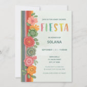 Fiesta Colorful Mexican Party Floral Baby Dusche Einladung (Vorderseite)