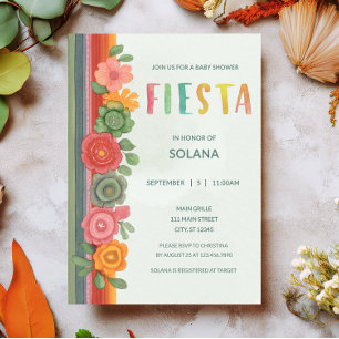 Fiesta Colorful Mexican Party Floral Baby Dusche Einladung
