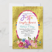 Fiesta Couple Dusche Einladung Blumen (Vorderseite)