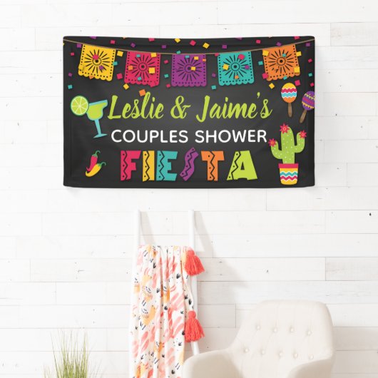 Fiesta Couples Duschbanner mit Margarita Banner (Insitu)