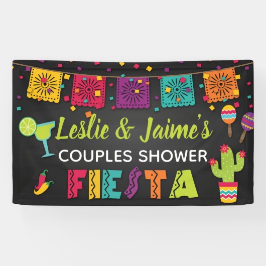 Fiesta Couples Duschbanner mit Margarita Banner (Horizontal)
