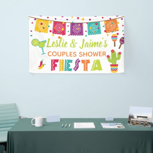Fiesta Couples Duschbanner - Weißer Hintergrund Banner (Messeveranstaltung)