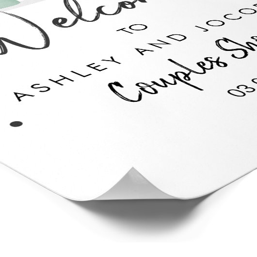 Fiesta Couples Dusche Cactus Bridal Begrüßungszeic Poster (Ecke)