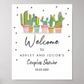 Fiesta Couples Dusche Cactus Bridal Begrüßungszeic Poster (Vorne)