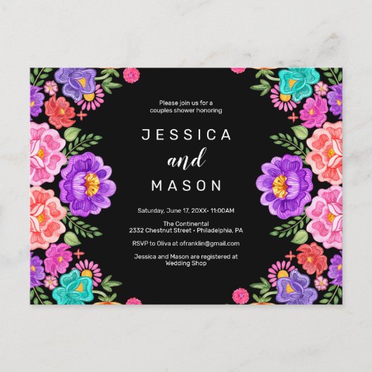 Fiesta Couples Dusche Einladung Postkarte (Vorderseite)