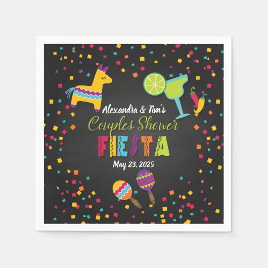 Fiesta Couples Dusche Napkins Serviette (Vorderseite)