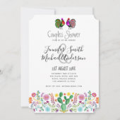 Fiesta Couples Duschen Folklorek Blume Einladung (Vorderseite)