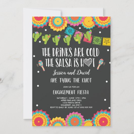 Fiesta Couples Engagement Party Bridal Fiesta Einladung (Vorderseite)