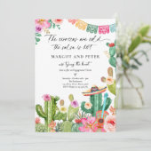 Fiesta Couples Verlobung Fiesta Cactus Mexican Einladung (Stehend Vorderseite)