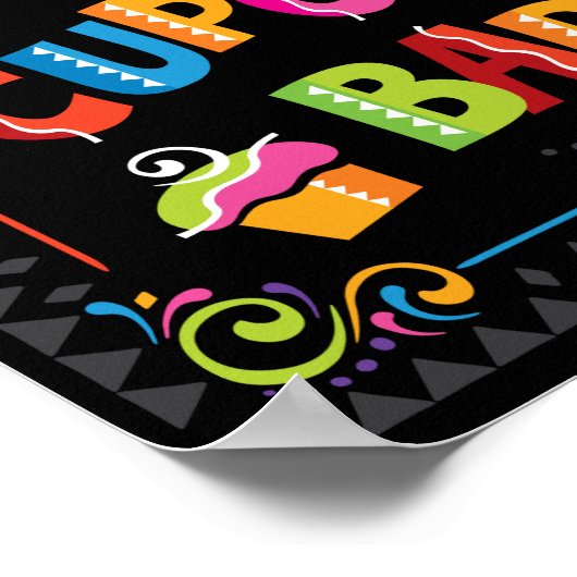 Fiesta CUPCAKE BAR Party signieren Poster (Ecke)