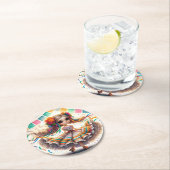 Fiesta Dancing Doll (#10) Paper Coaster Sets Runder Pappuntersetzer (Vor Ort)