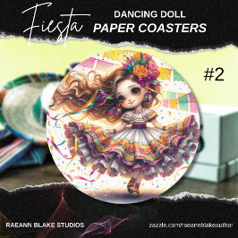 Fiesta Dancing Doll (#2) Untersetzer aus Papier Se