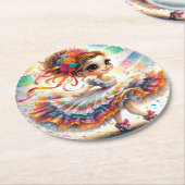 Fiesta Dancing Doll (#5) Untersetzer aus Papier Se (Angewinkelt)