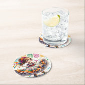 Fiesta Dancing Doll (#9) Paper Coaster Sets Runder Pappuntersetzer (Vor Ort)