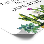 Fiesta Das Bar Party Kaktus Unterschrift Verlobung Poster (Ecke)