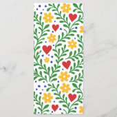 Fiesta de Amor Bold buntes Blumenmenü Menükarte (Rückseite)