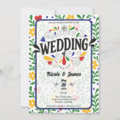 Fiesta de Amor Bold farbenfrohe Blumenhochzeit Einladung (Vorderseite)