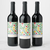 Fiesta de Amor Bold farbenfrohe Blumenhochzeit Weinetikett (Flaschen)