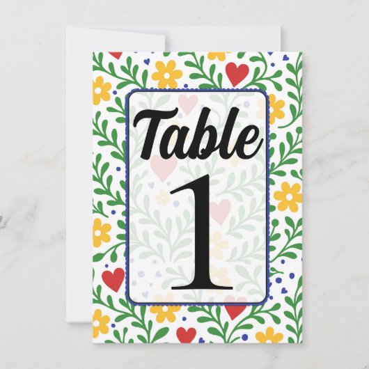 Fiesta de Amor Bold Tischnummer (Vorderseite)