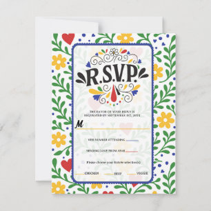 Fiesta de Amor Feste Farbige Blumen-Hochzeit RSVP  Einladung