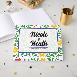 Fiesta de Amor Feste Farbige Florale Hochzeit Gästebuch