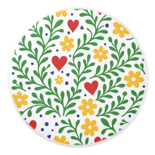 Fiesta de Amor Fun Bold farbenfroh Keramikknauf (Vorderseite)