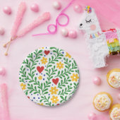 Fiesta de Amor Fun Bold farbenfrohe Blumenhochzeit Pappteller (Party)