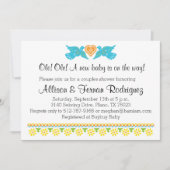 Fiesta de Bebe Colorful Love Birds Einladung (Vorderseite)