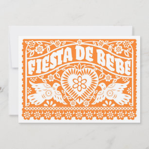 Fiesta de Bebe Orange Love Birds Banner Einladung