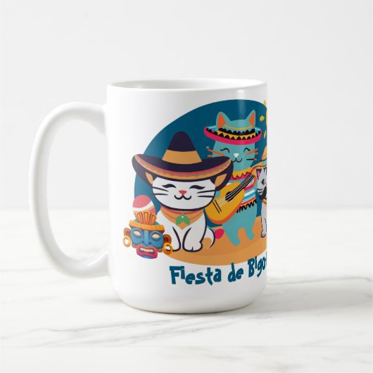 Fiesta de Bigotes | Mexican Culture Cats Gift Kaffeetasse (Links)